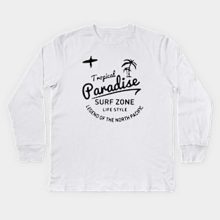 Tropical paradise surf Kids Long Sleeve T-Shirt